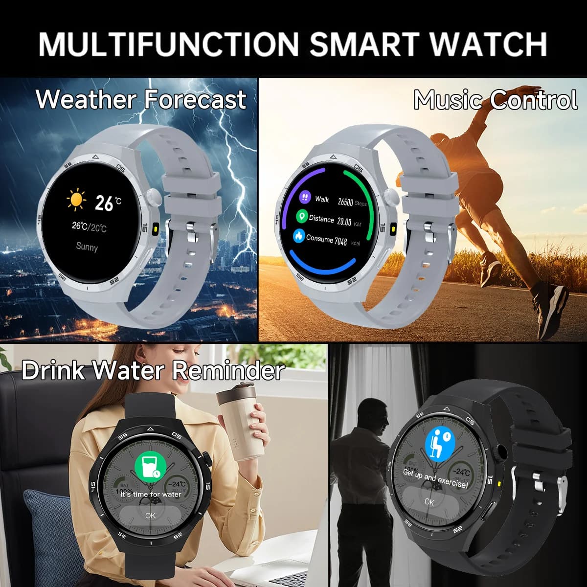 Smart Watch 2026 1.50 inch HD Screen Bluetooth Call Message Reminder Life WaterProof Multi-Sport Mode  Men Women Perfect Gift