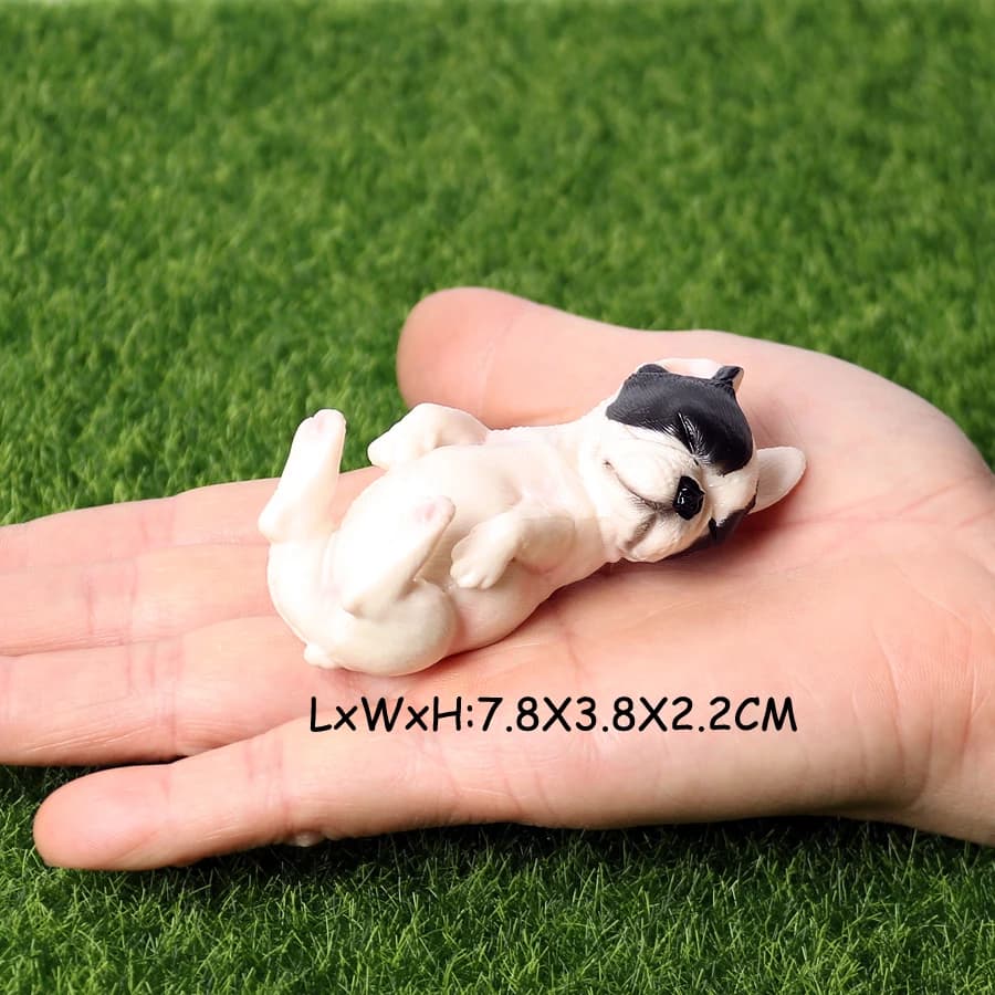 Realistic French Bulldog Pet Dog Family Animal Model Figure Toy Collection Cake Topper,Garden Plant,Automobile Decoration