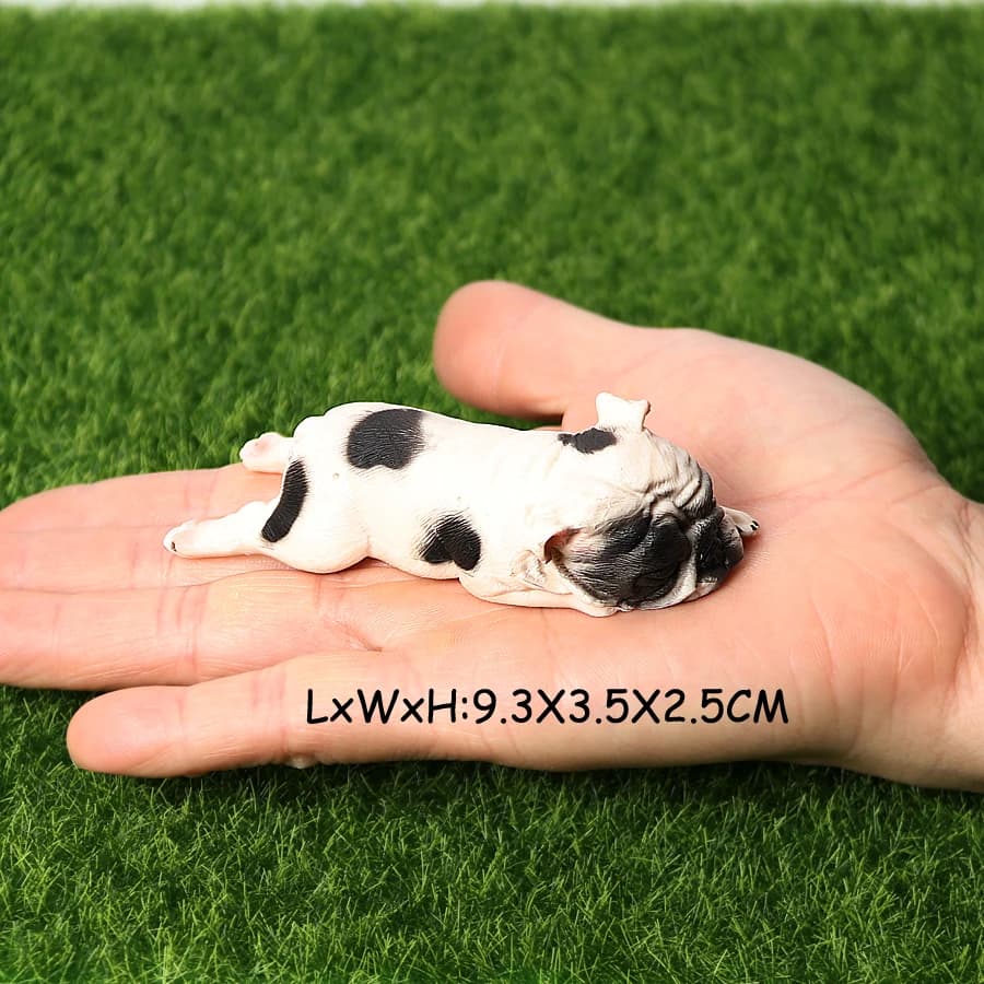 Realistic French Bulldog Pet Dog Family Animal Model Figure Toy Collection Cake Topper,Garden Plant,Automobile Decoration
