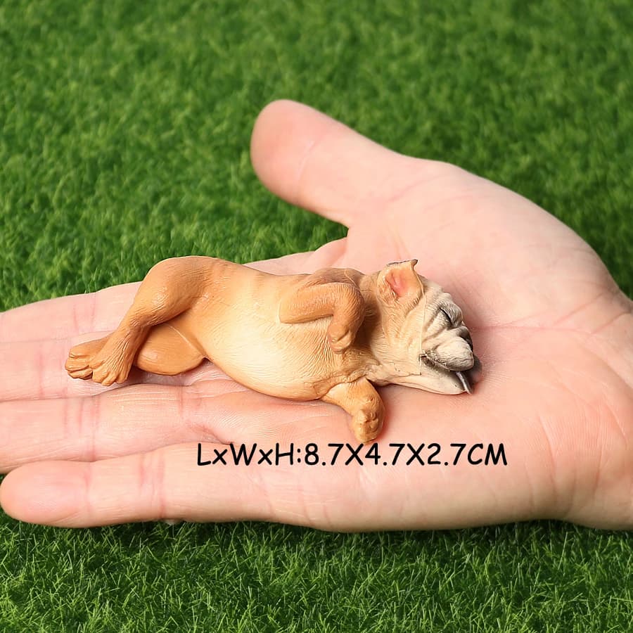 Realistic French Bulldog Pet Dog Family Animal Model Figure Toy Collection Cake Topper,Garden Plant,Automobile Decoration