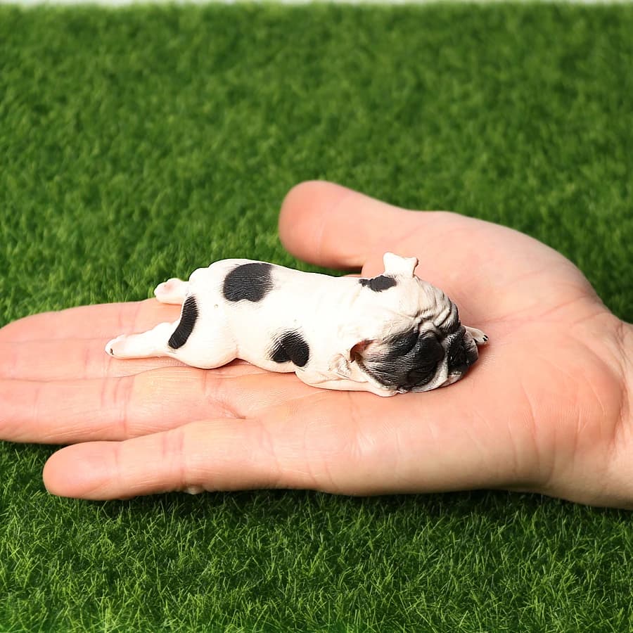 Simulation Solid French Bulldog Animal Figures, Collectible Dog Ornaments, Indoor Home Party Decor Birthday Present for Kids