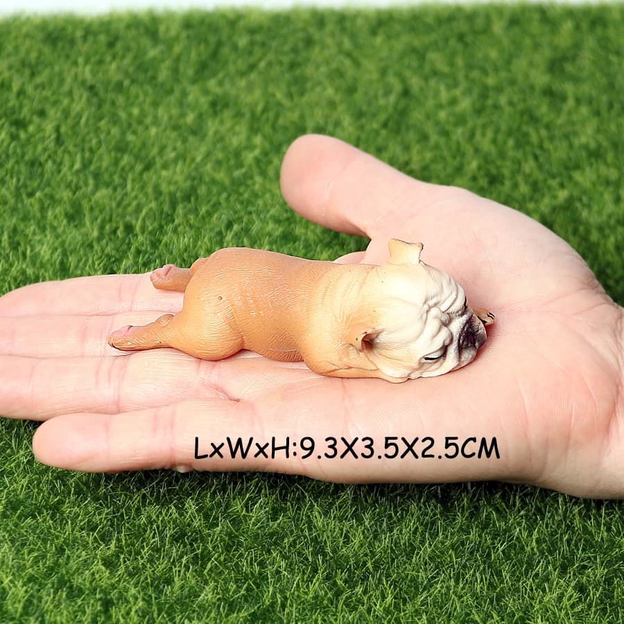 Realistic French Bulldog Pet Dog Family Animal Model Figure Toy Collection Cake Topper,Garden Plant,Automobile Decoration