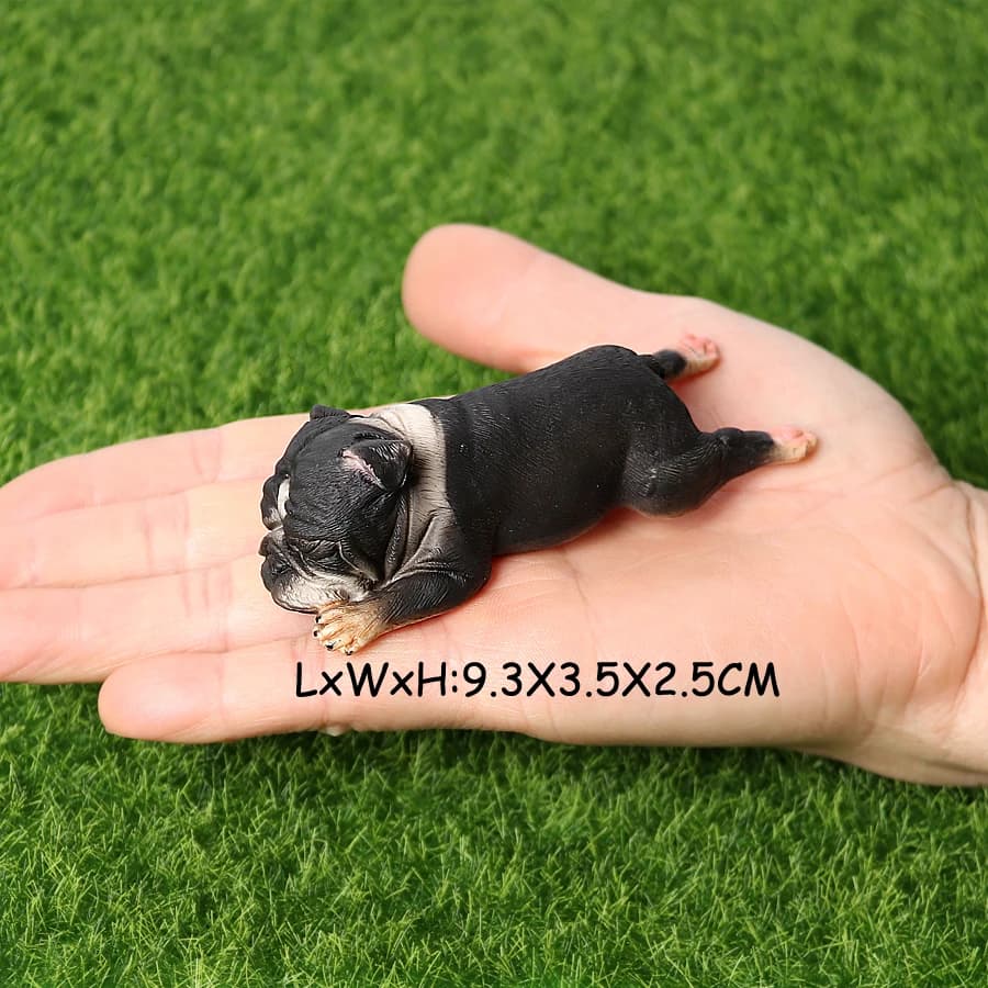 Realistic French Bulldog Pet Dog Family Animal Model Figure Toy Collection Cake Topper,Garden Plant,Automobile Decoration