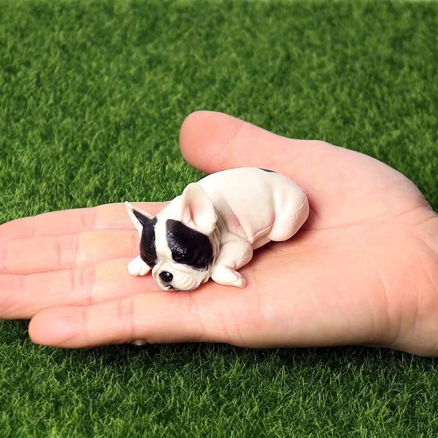 Simulation Solid French Bulldog Animal Figures, Collectible Dog Ornaments, Indoor Home Party Decor Birthday Present for Kids