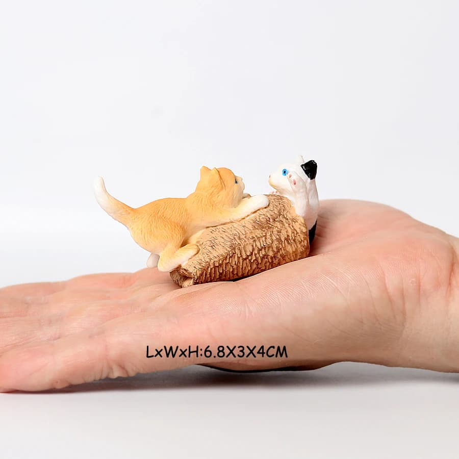 Realistic Cat Animal Model Figures Toy Pet Cat Figurines Playset Cognition Toys Set Christmas Birthday Cake Topper Gift for Kids