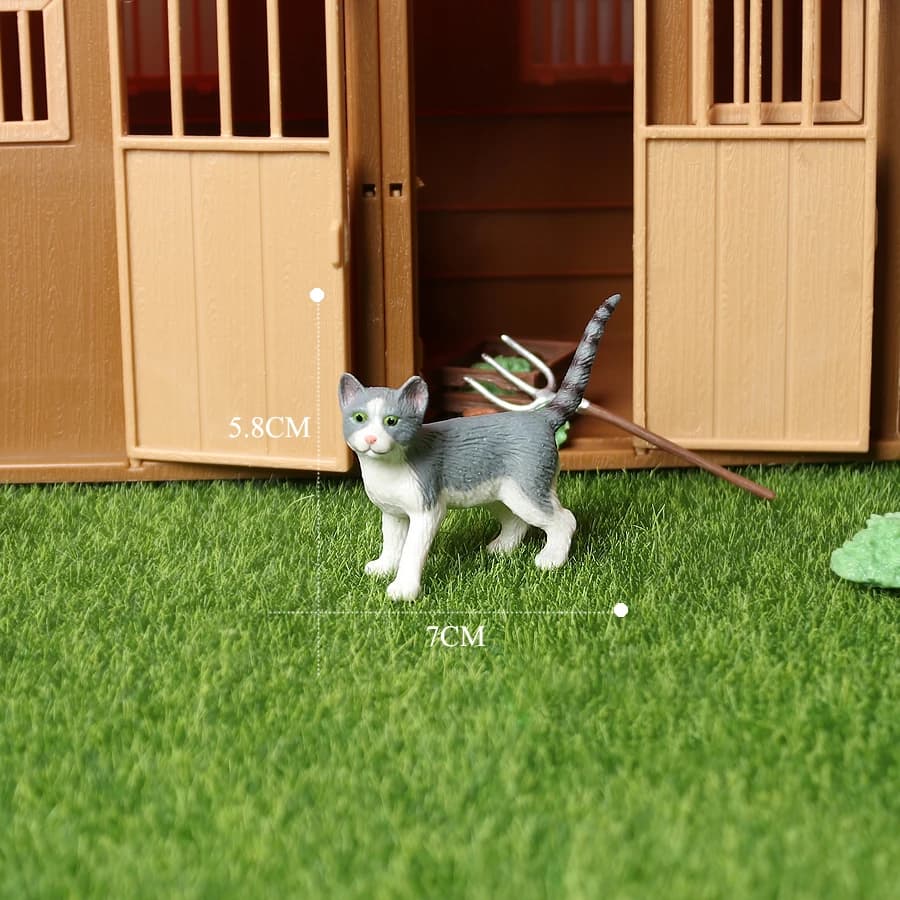 Realistic Cat Animal Model Figures Toy Pet Cat Figurines Playset Cognition Toys Set Christmas Birthday Cake Topper Gift for Kids