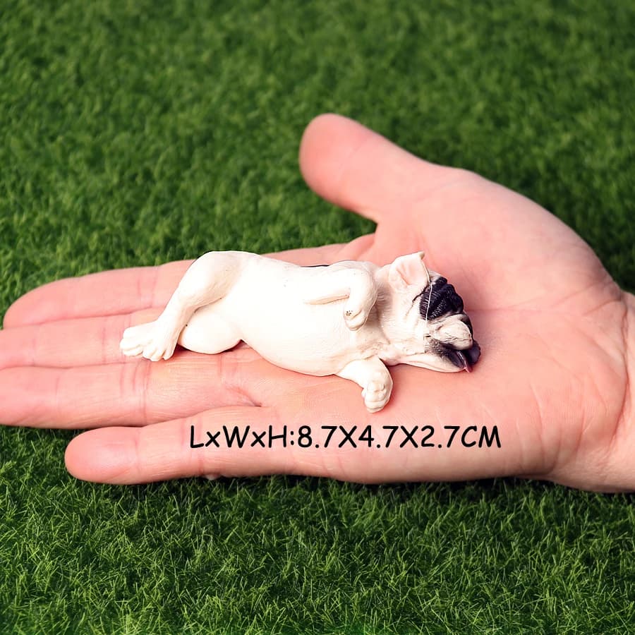 Realistic French Bulldog Pet Dog Family Animal Model Figure Toy Collection Cake Topper,Garden Plant,Automobile Decoration