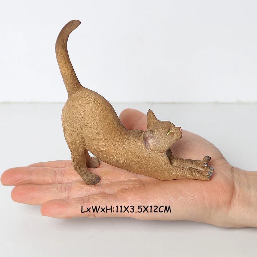Realistic Cat Animal Model Figures Toy Pet Cat Figurines Playset Cognition Toys Set Christmas Birthday Cake Topper Gift for Kids