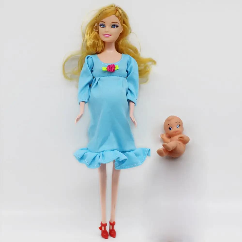 Big Belly Childing 29cm Doll Girls Play House Toy Pregnancy with a reborn Baby Have a Baby In Her Tummy Real Pregnant Mother