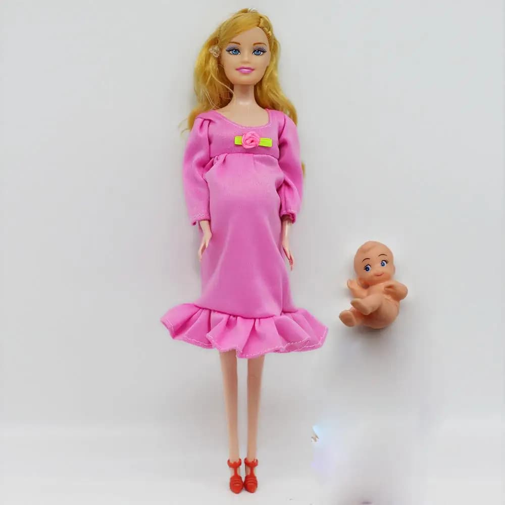 Big Belly Childing 29cm Doll Girls Play House Toy Pregnancy with a reborn Baby Have a Baby In Her Tummy Real Pregnant Mother