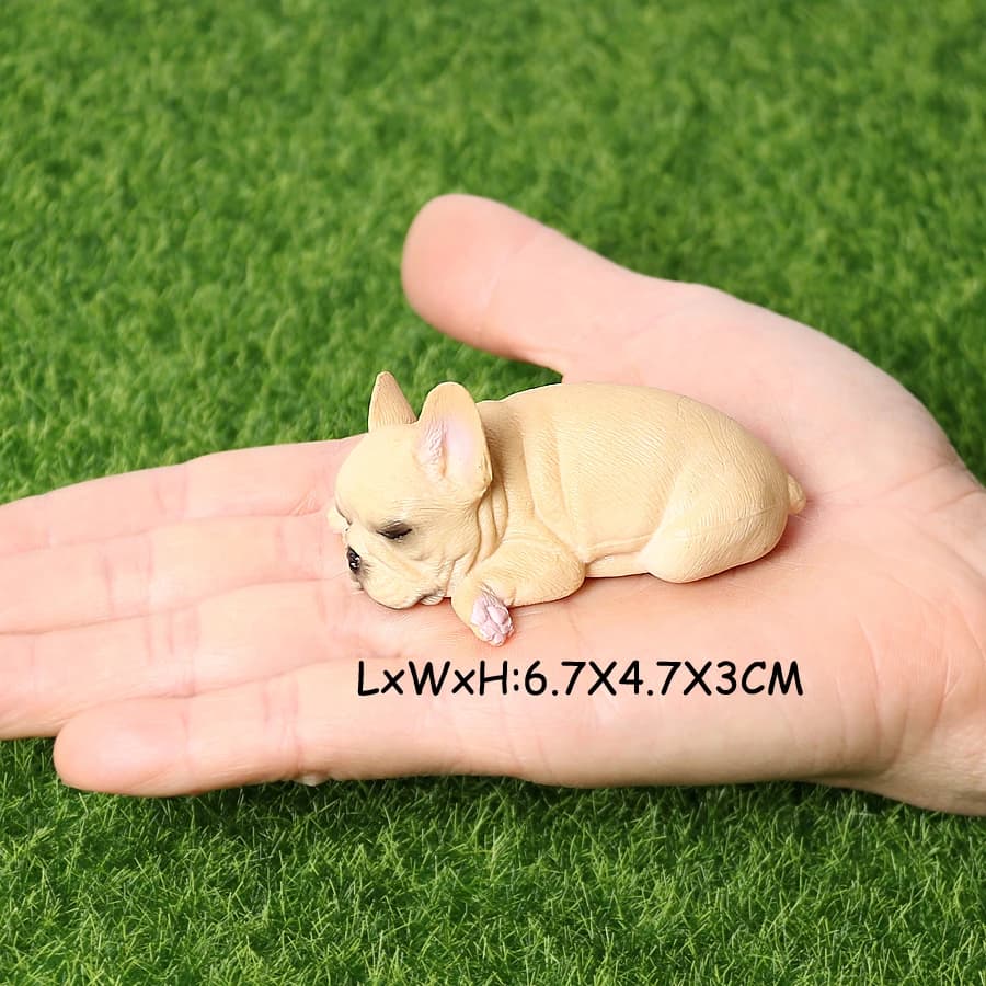 Realistic French Bulldog Pet Dog Family Animal Model Figure Toy Collection Cake Topper,Garden Plant,Automobile Decoration