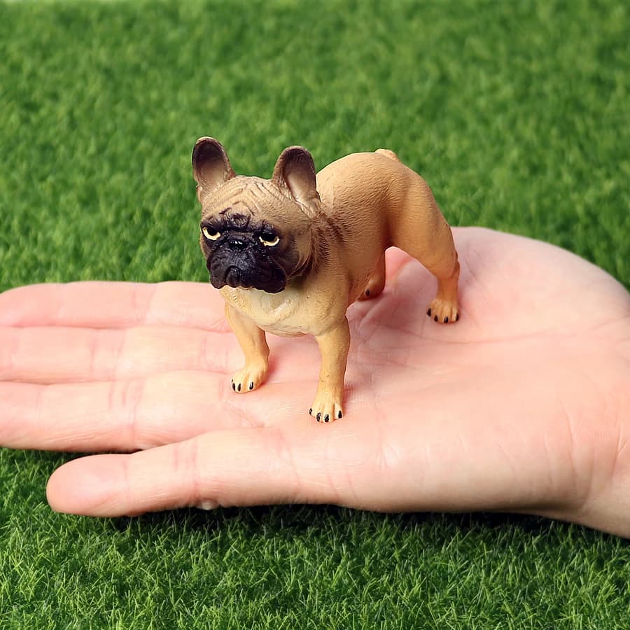 Realistic French Bulldog Pet Dog Family Animal Model Figure Toy Collection Cake Topper,Garden Plant,Automobile Decoration