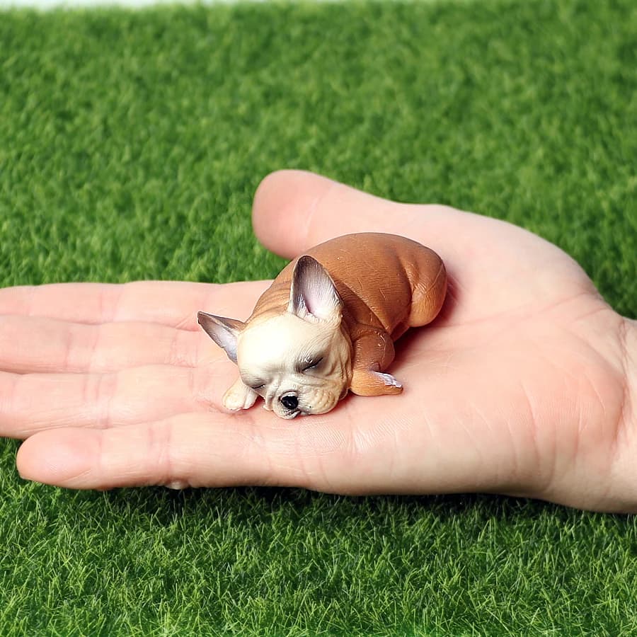 Simulation Solid French Bulldog Animal Figures, Collectible Dog Ornaments, Indoor Home Party Decor Birthday Present for Kids