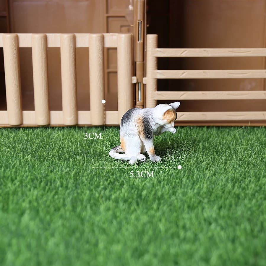 Realistic Cat Animal Model Figures Toy Pet Cat Figurines Playset Cognition Toys Set Christmas Birthday Cake Topper Gift for Kids
