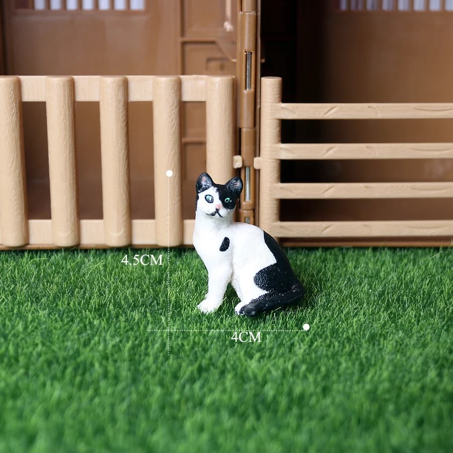 Realistic Cat Animal Model Figures Toy Pet Cat Figurines Playset Cognition Toys Set Christmas Birthday Cake Topper Gift for Kids