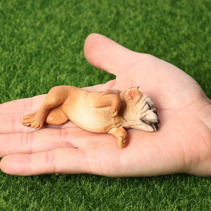 Simulation Solid French Bulldog Animal Figures, Collectible Dog Ornaments, Indoor Home Party Decor Birthday Present for Kids