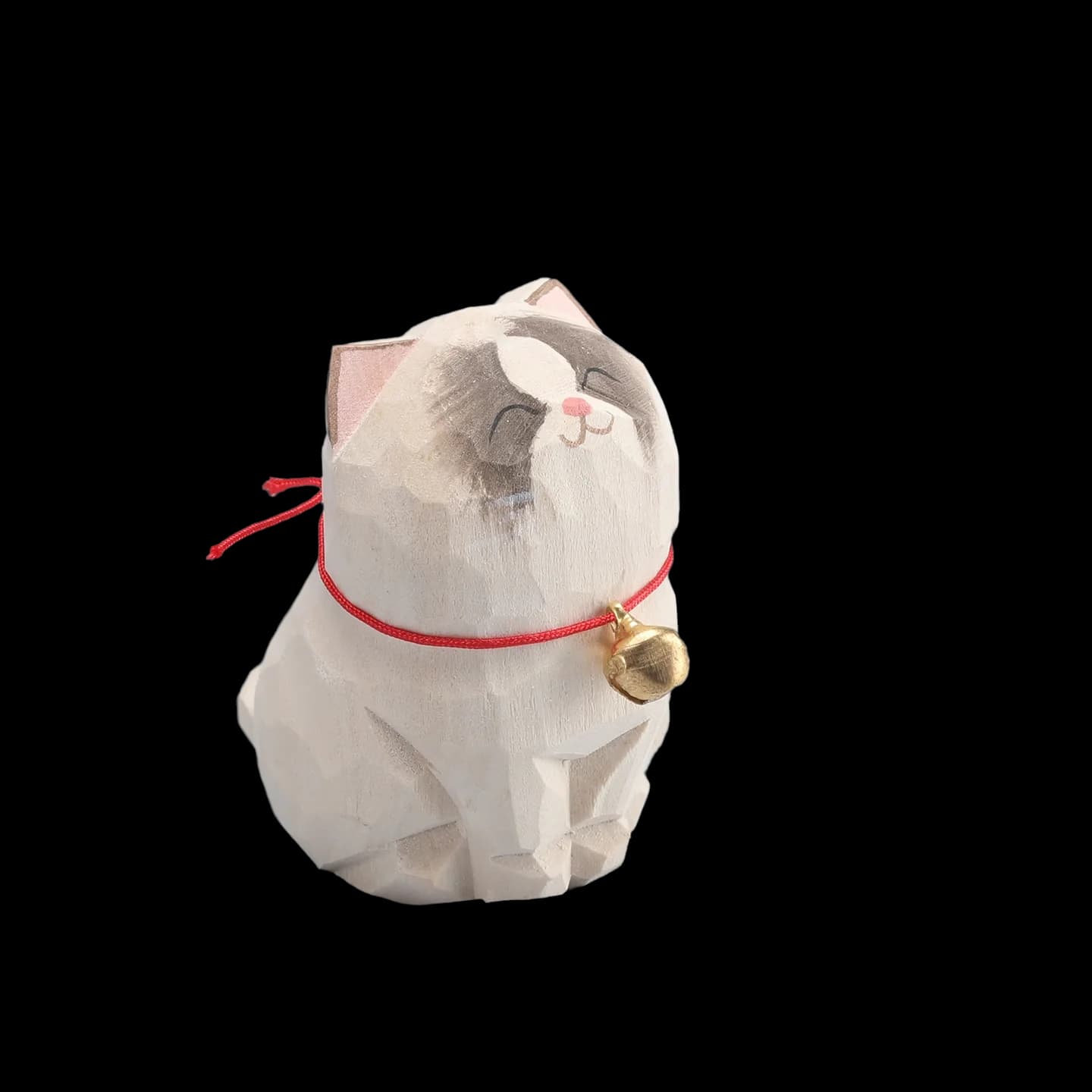 Cute Cat Animals Figurine Decorative Wooden Ornament Kitten Statue Calico Golden Gradient Cat Home Office Desk Car Decor Gift