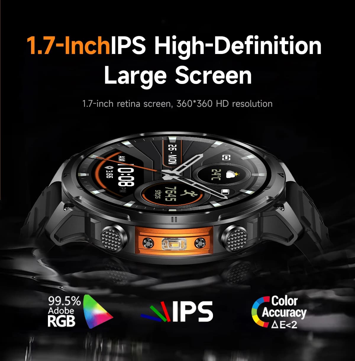 The 2025 new smart watch is equipped with a strong flashlight, supports Bluetooth calls, 1.7-inch HD screen, health monitoring