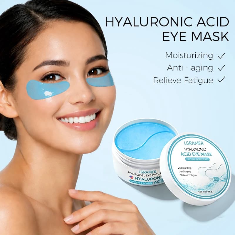 Blue Collagen Gel Eye Patches with Hyaluronic Acid, Hydrating Under Eye Mask for Puffy Eyes, Dark Circles, Eye Bags & Fine Line