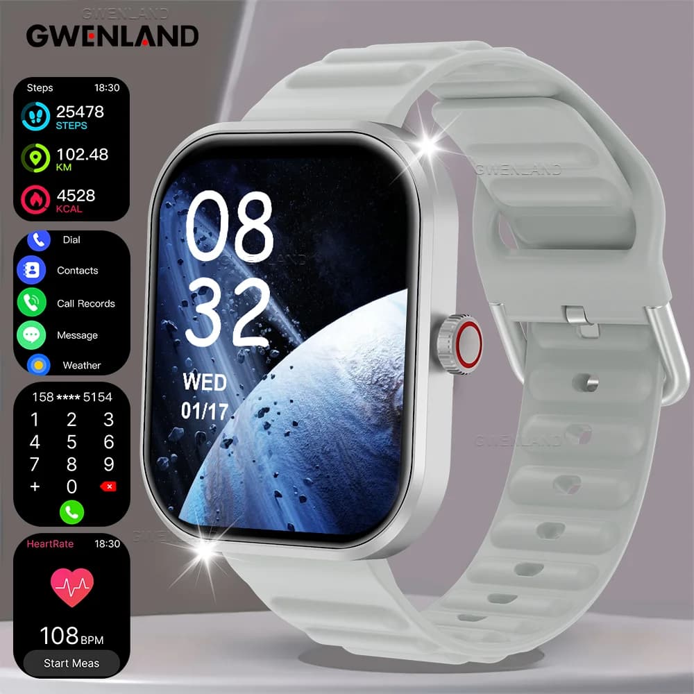 New Smart Watch for Men Women - 2.01" HD Full Touch Screen, wireless Call, Health monitoring & Sleep Monitor, Fitness Tracker,