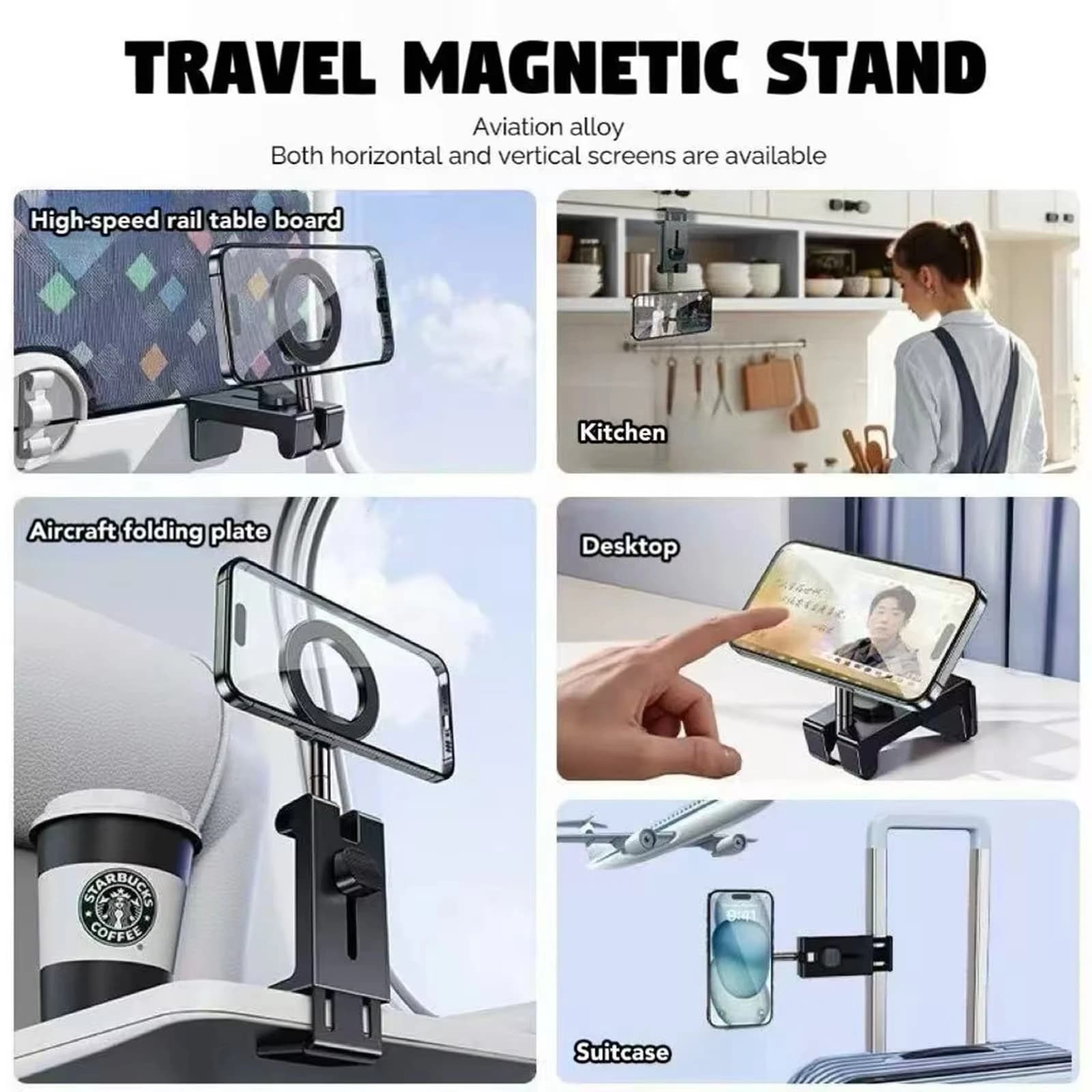 Magnetic Phone Mount Car Phone Holder Mount For Backseat Foldable Smartphones Stand For Calling Navigation GPS Video Recording
