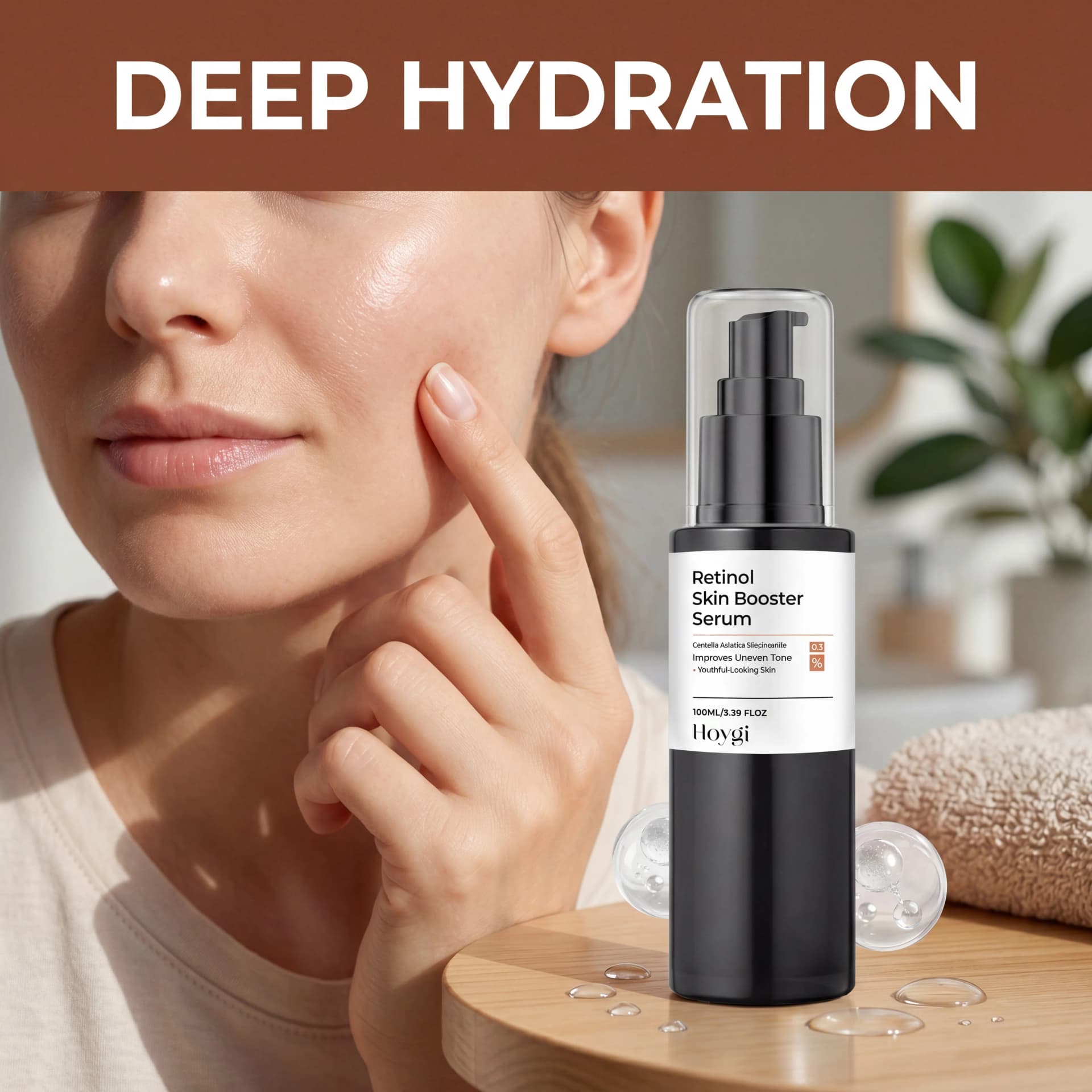Retinol Renewal Serum Hydrating Moisturizing Gentle Smooth Anti Aging Brightening Face Nourishing Essence Daily All Skin Types