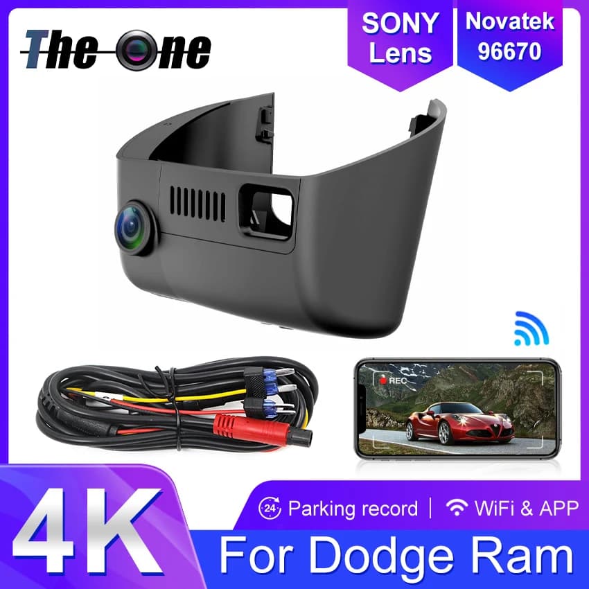 Dash Cam for Dodge Ram 1500 2500 3500 4500 (4th Gen) 2013-2018/ for Challenger 2015-2023/ for Durango 2014-2020, Dashcam 4K