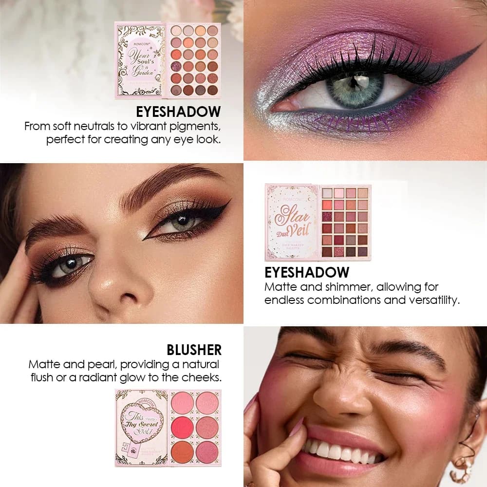 5‑Page Full Face Makeup Kit, Matte & Shimmer Eyeshadow, Blush, Contour, Lip Gloss Mascara for Versatile Makeup Looks