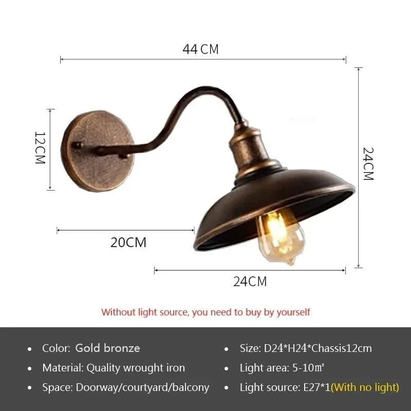 LED Industry Wall Lamp Retro American Wall Light For Courtyard Balcony Entrance staircase Hallway Bedroom Vintage Decor Fixtures