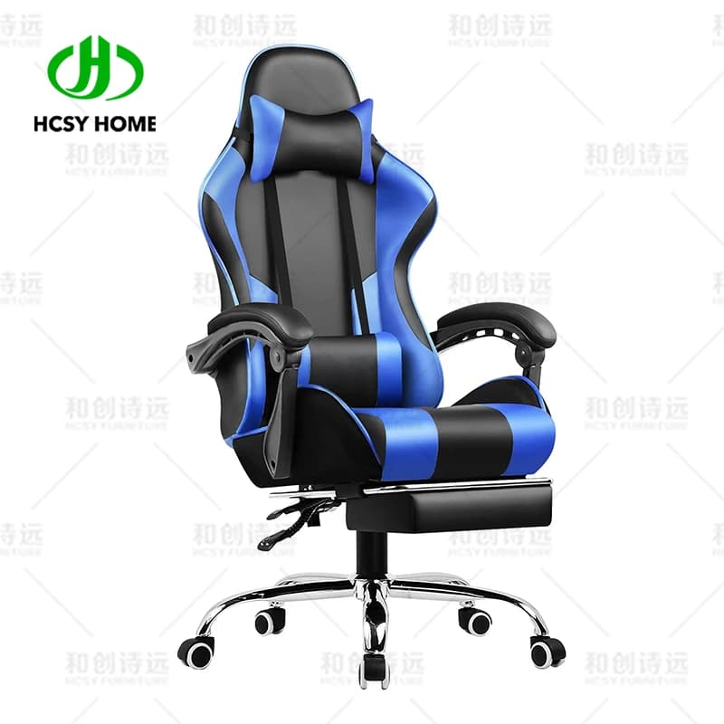 Gaming Chair Computer Chair with Footrest and Lumbar Support  Height Adjustable Game Chair