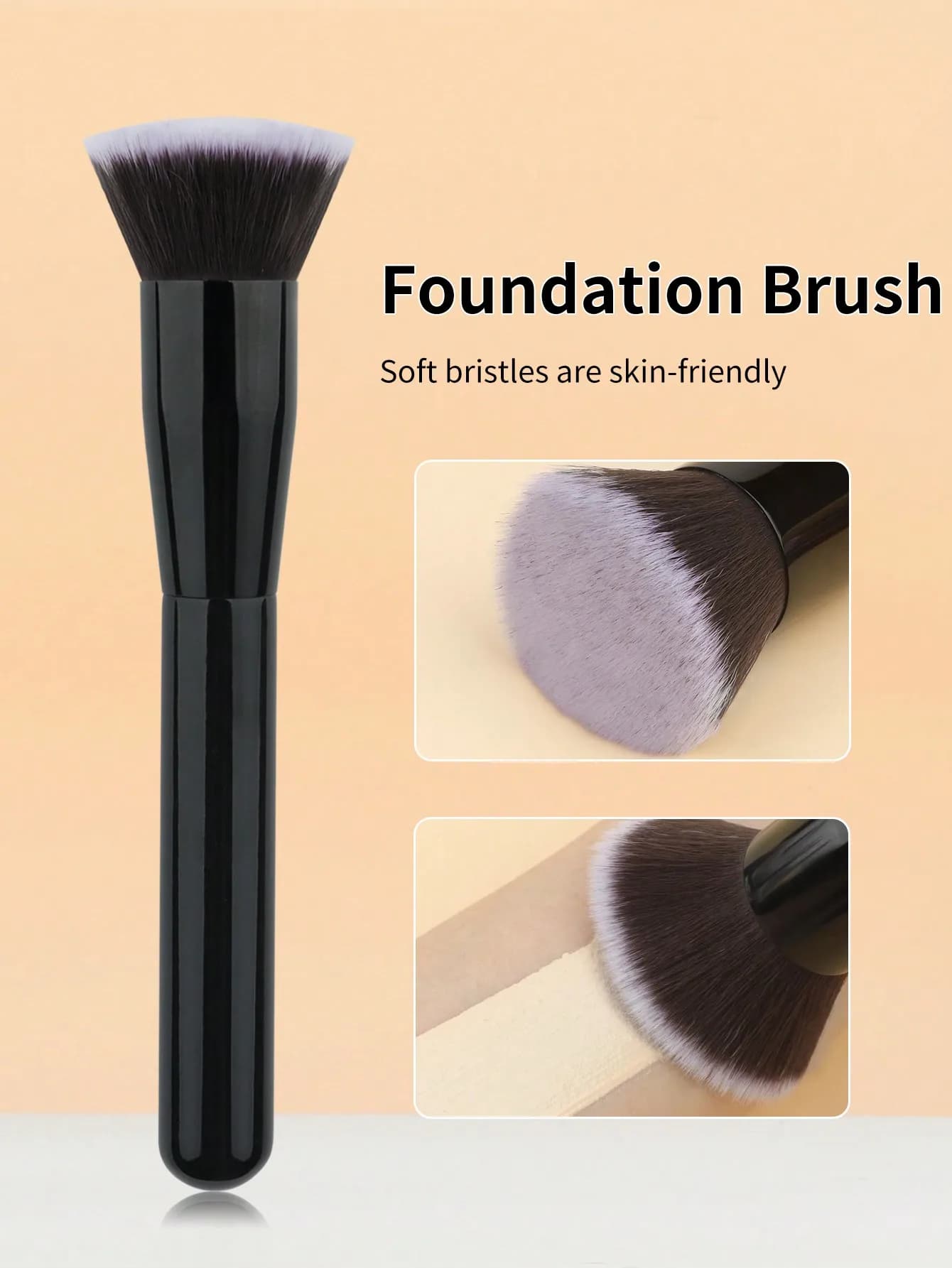 1 Pcs Makeup Brush Set—Synthetic Fiber Foundation Brush, Blush Brush, Oose Powder Brush, and Contour Brush—for a Flawless Finish