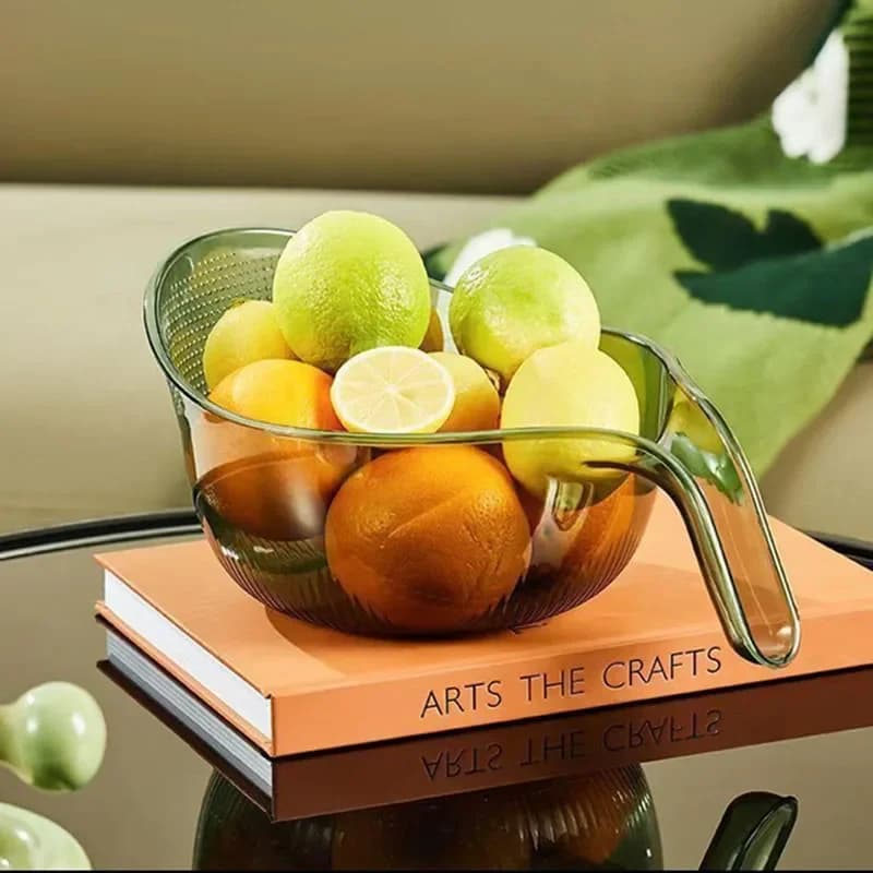 Kitchen washing gadget rice washing filter rice rinsing basin drain basket household dish washing fruit Bason sink with handle