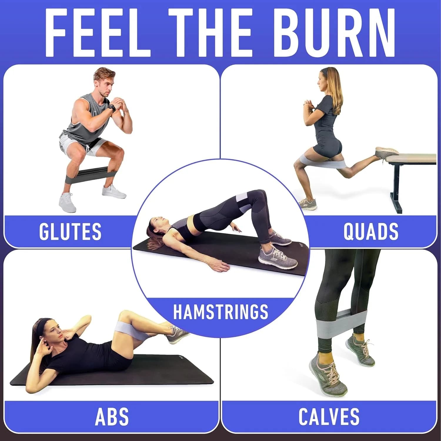 Resistance Bands, Fabric Workout Bands for Women & Men, Cloth Booty Resistance Loop Bands, Thick Squat Bands for Butt/Legs/Thigh