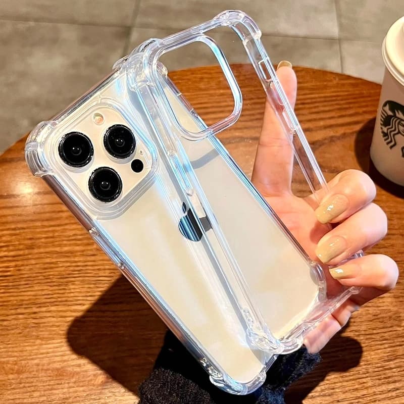 Soft Transparent Phone Case For iPhone 11 12 13 14 15 16 Pro Max X Xs XR Max 7 8 Plus Mini TPU Clear Shockproof Cases Cover