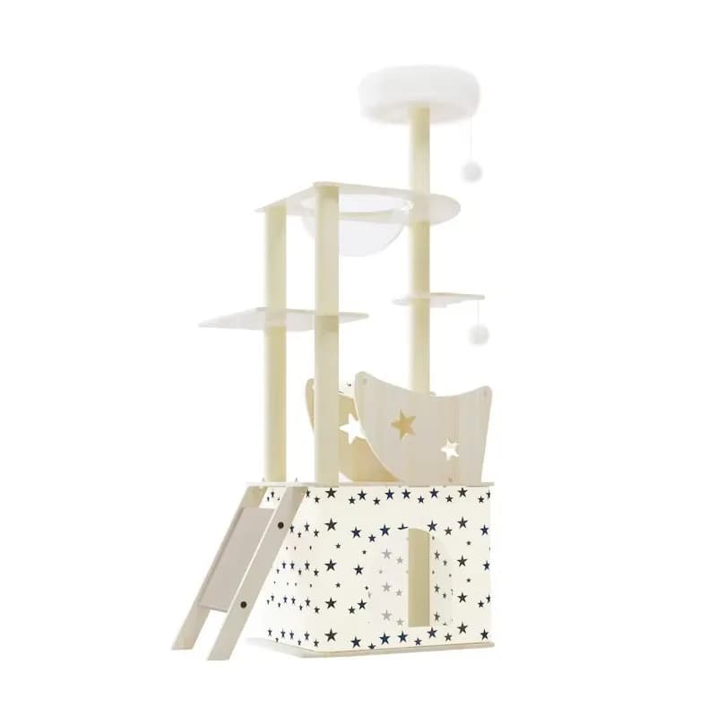 cat scratching post Wholesale Large Cat Tree House Climbing Frame Wood Pet Cat Flower Tree Interactive Cat Furniture Tower
