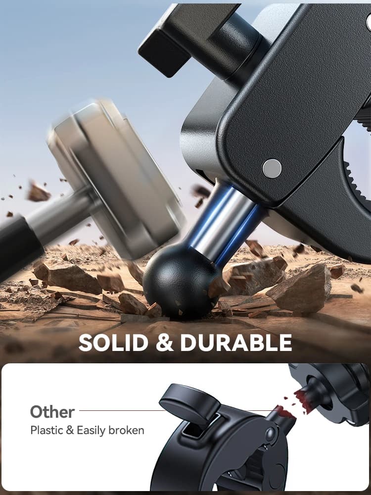 Joyroom Motorcycle Phone Mount Anti Vibration Phone Holder for Motorcycle Handlebar Bike Phone Mount for iPhone for 4.7-7”Phone