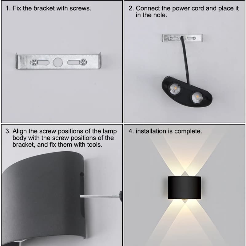LED Wall Lamp Indoor Up and Down Interior Wall Light Bedroom Living Room Corridor Outdoor Lighting Home Decor