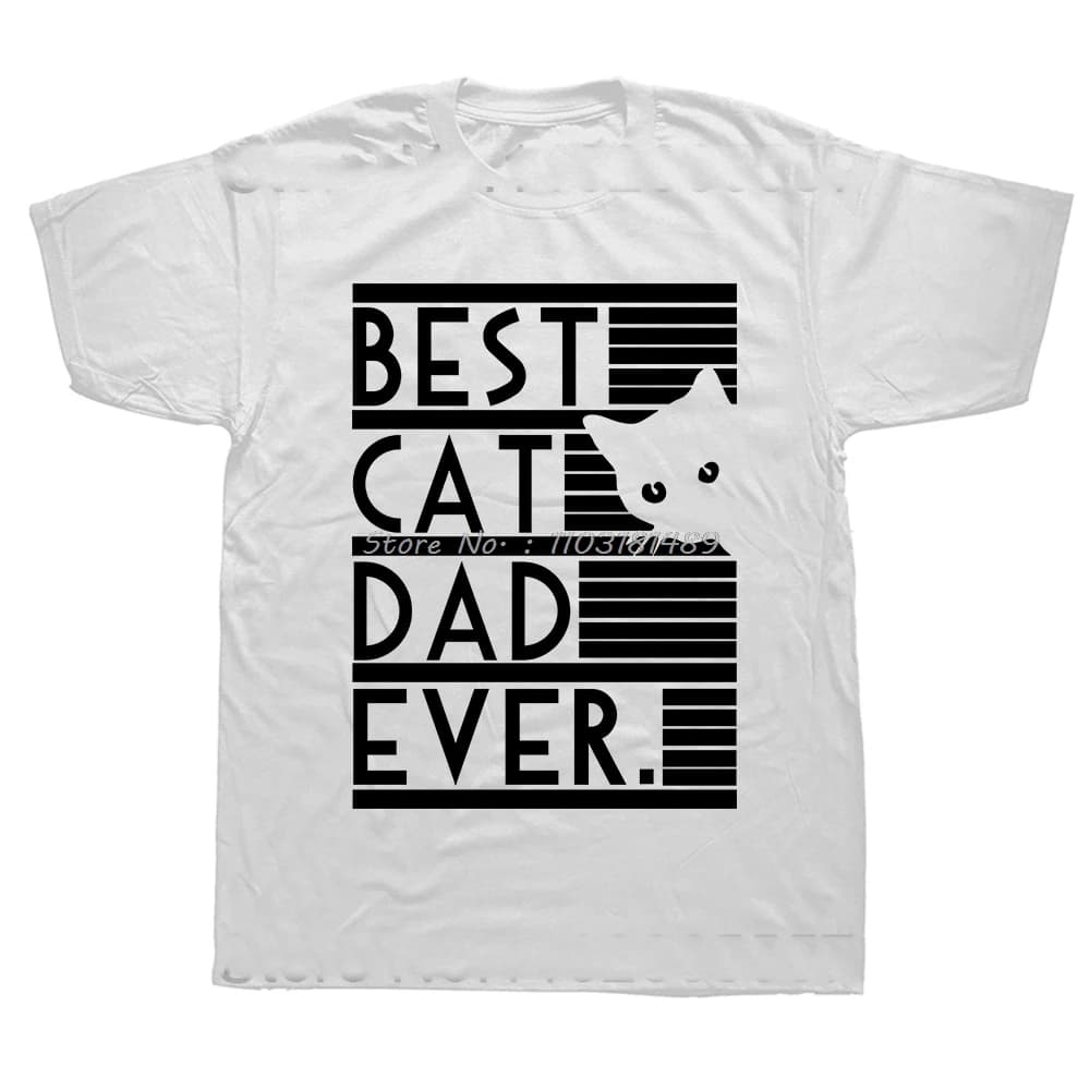Cat Dad Definition Funny Meaning Shirt Cat Lover Father Gift Camisas Hombre Funny Men's Top T-Shirts Cotton T Shirt Family