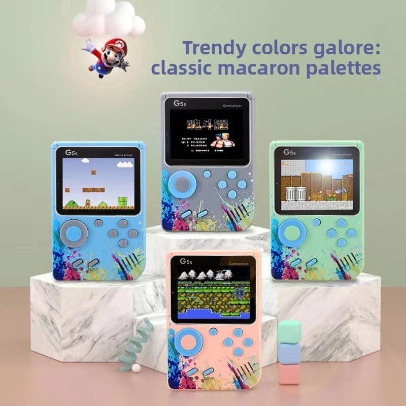 G5 Handheld Game Console Retro 500 Games Dual Player TV Output Classic Nostalgic Portable Gaming Machine with Colorful Display