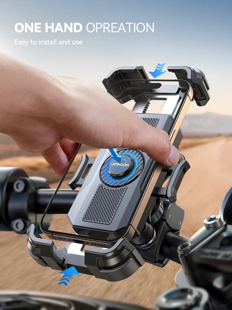 Joyroom Motorcycle Phone Mount Anti Vibration Phone Holder for Motorcycle Handlebar Bike Phone Mount for iPhone for 4.7-7”Phone