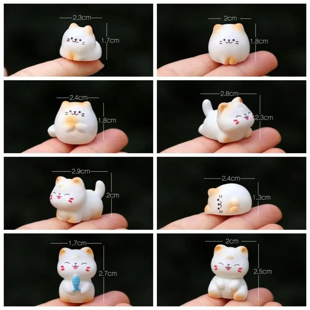 Garden Wealth Cat Model Cartoon Animal Figurine Kawaii Animal Ornaments Resin Material Mini Resin Crafts Cat Figurine Home Decor