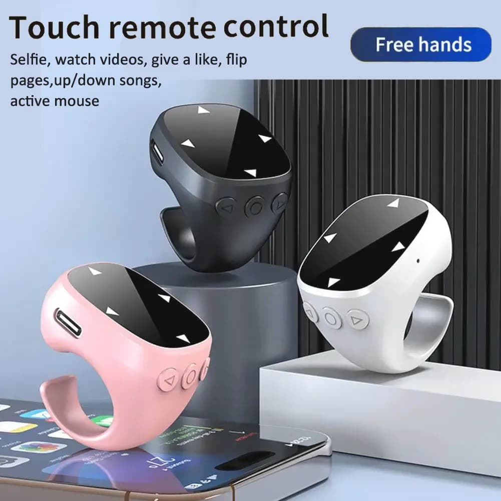 Remote Control Touch Screen Page Turner  for TikTok Bluetooth Camera Video Recording  for iPad iPhone Remote Scrolling Ring