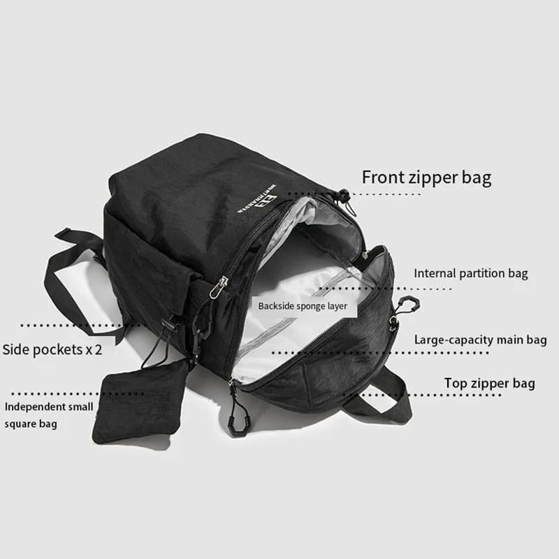 Simple Backpack, Outdoor Sports Bag, Hiking Bag, Stylish and Versatile Casual Bag, Large-Capacity Student School Bag