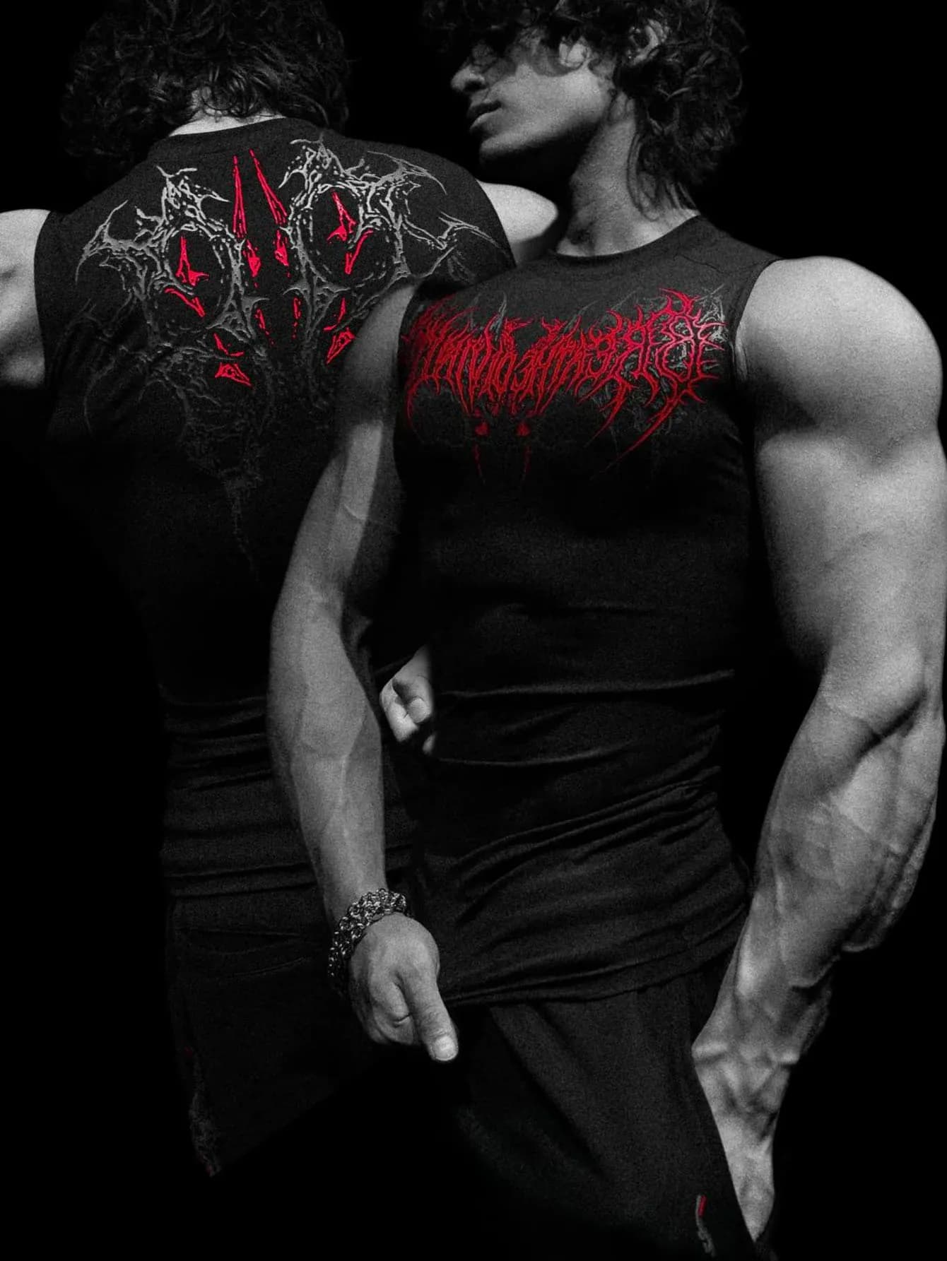 Valentine's Day Gift For Her: Summer Tight Fitting Clothes Gothic Wind Speed Dry Printed Fitness Sports Sleeveless Camisole