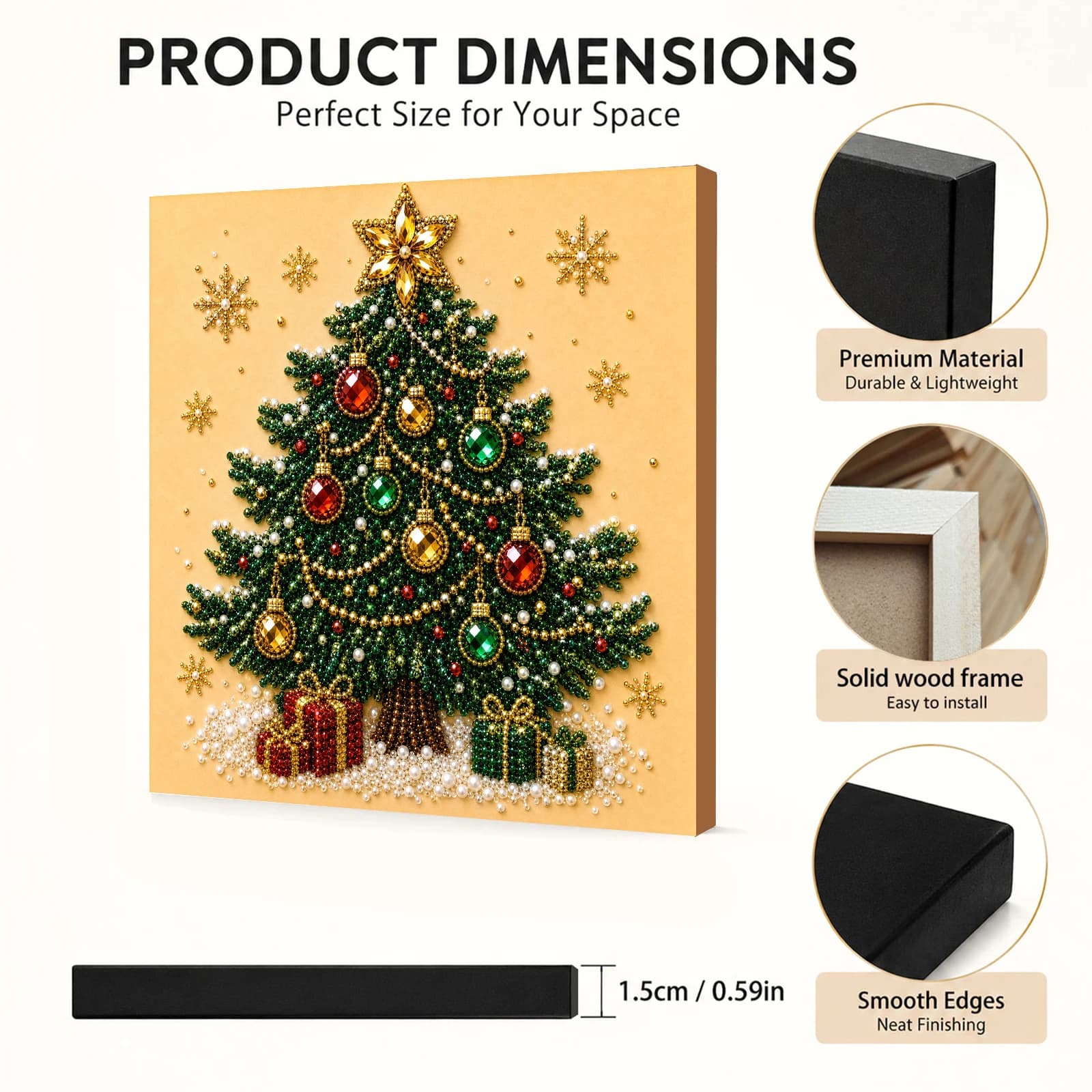 Christmas Decor DIY Santa Claus Snowman 3D Pearl Painting Diamond Art Kits for Beginners 20*20CM for Home Wall Decoration Gift