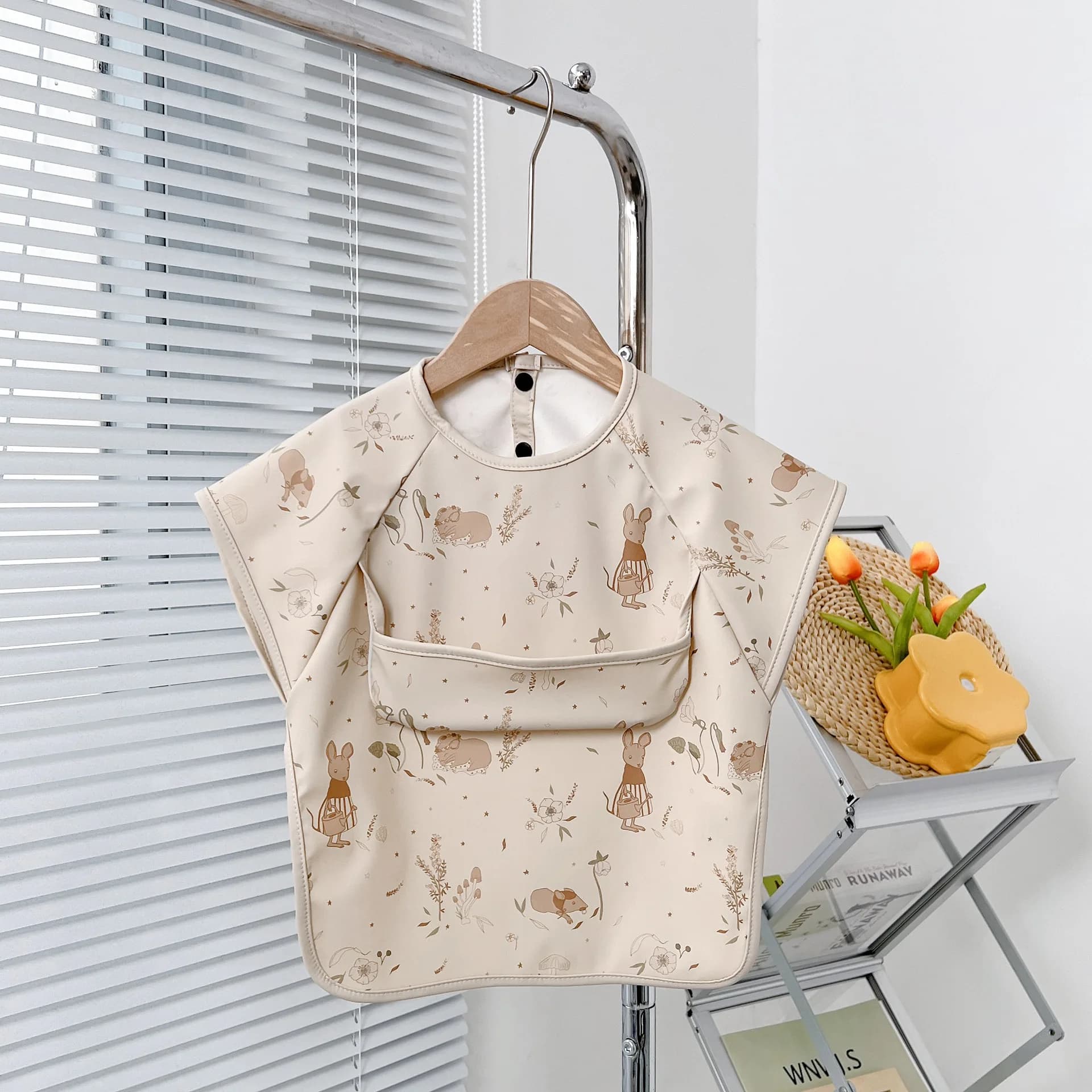 Baby Soft Waterproof Bib Kid Long Sleeves Adjustable Feeding Cloth Little Boy Girl Painting Smock Child Meal Eating Apron