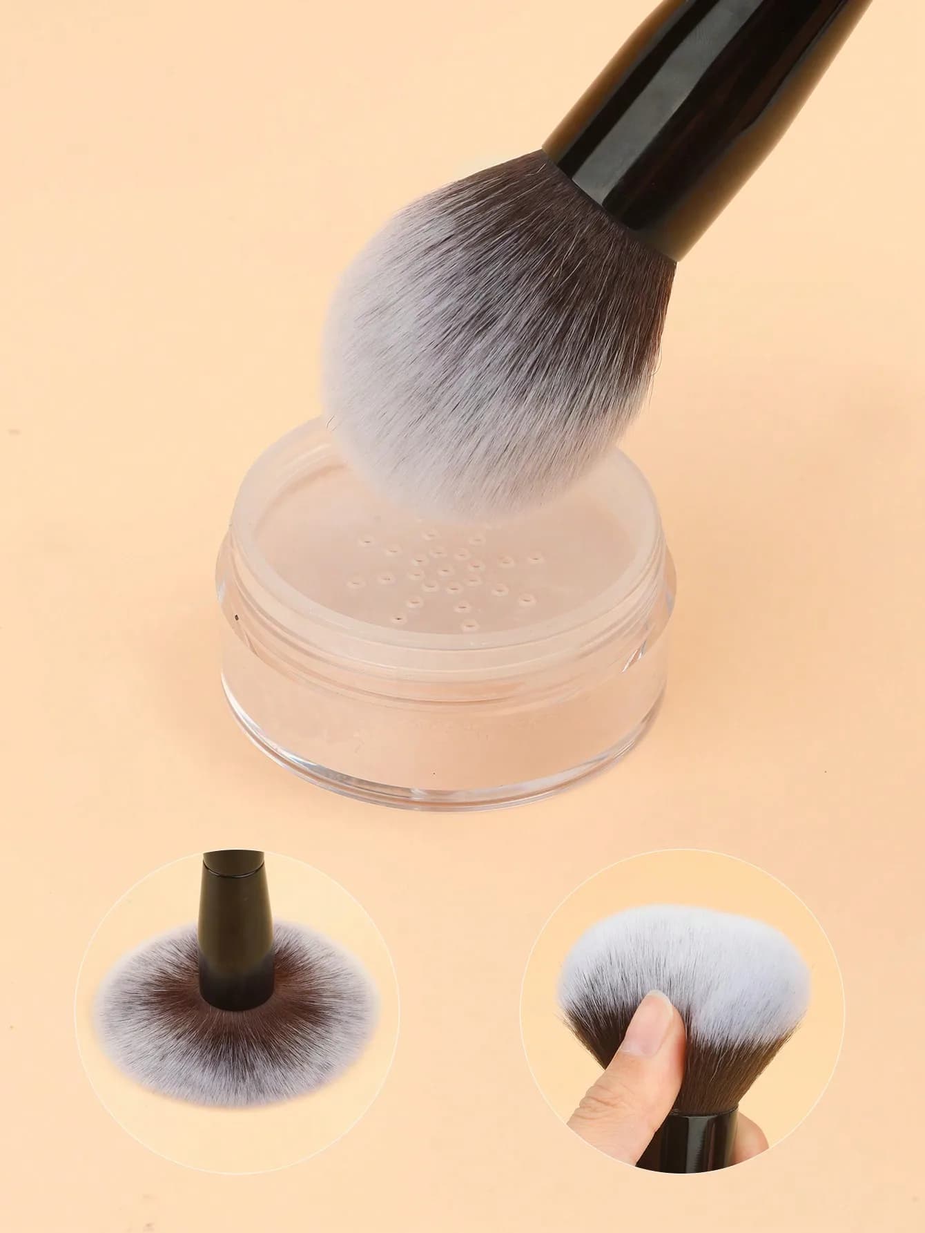 1 Pcs Makeup Brush Set—Synthetic Fiber Foundation Brush, Blush Brush, Oose Powder Brush, and Contour Brush—for a Flawless Finish