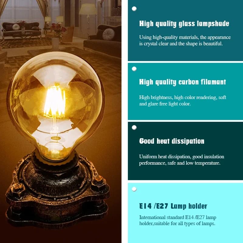 LED Retro Edison Bulb E14 E27 AC 220V 2W 4W 6W 8W Vintage Glass Lamp C35 G45 A60 ST64 G80 G95 G125 Led Filament Light Home Decor