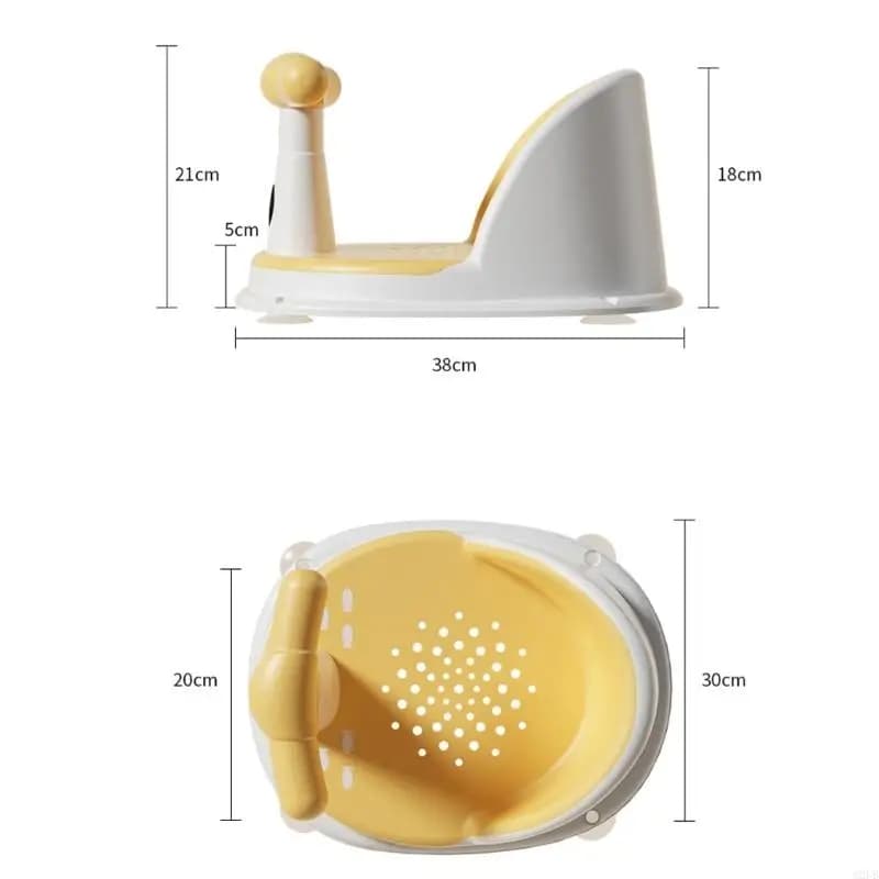 Baby Bath Feature Anti Slip Suction Cups Ergonomic Support Chair for Newborns Toddler Safe Bath Time Essential A2UB