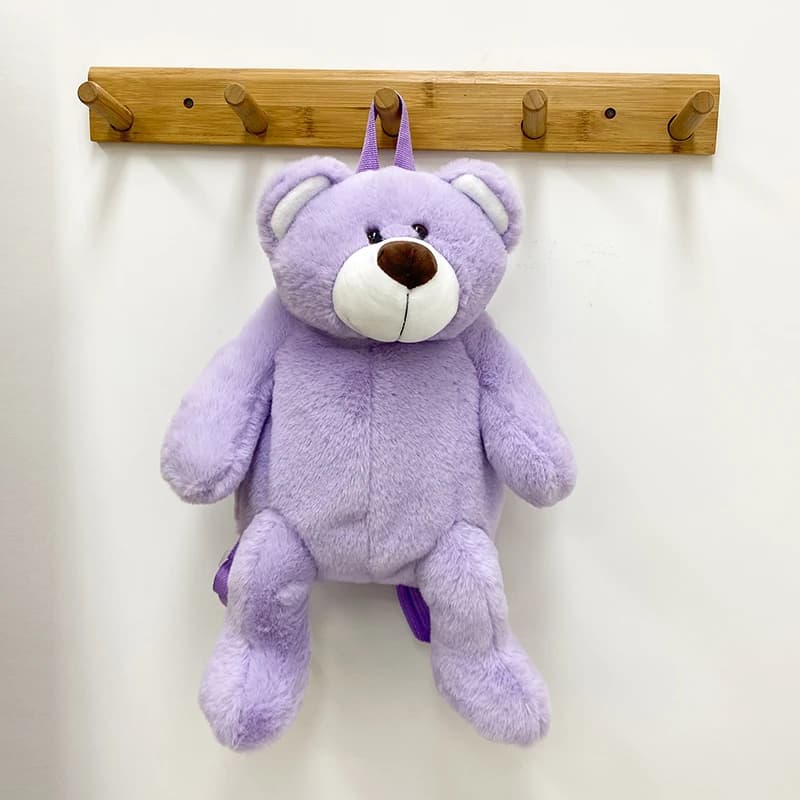 Backpacks 2025 Cartoon Teddy Bear Kids School Bags Bunny Rabbit Purple Cute Girl's Birthday Gift College Girl Casual Bag Kawaii